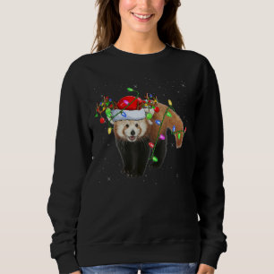 Red Panda Lover Xmas Lighting Santa Red Panda Chri Sweatshirt