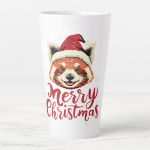 Red Panda Merry Christmas Latte Mug