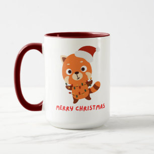 Red panda Merry Christmas Mug
