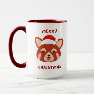Red panda Merry Christmas Mug