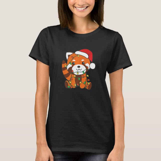 Red Panda Merry Christmas Winter Pandas Christmas  T-Shirt (Front)
