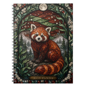 Red Panda Mountain Forest Illumina Stained Glass Notebook