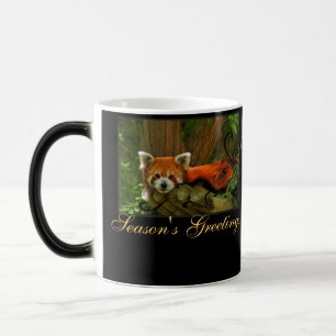 Red Panda Nature Seasons Greetings Monogram Mug