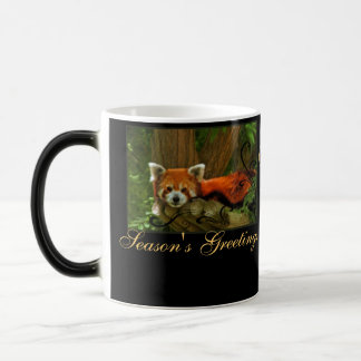 Red Panda Nature Seasons Greetings Monogram Mug