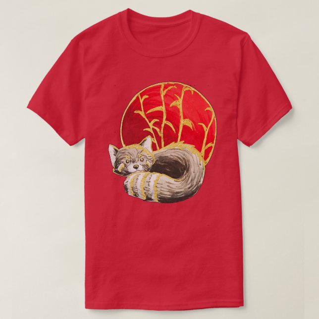 Red Panda near Bamboo T-Shirt (Design Front)