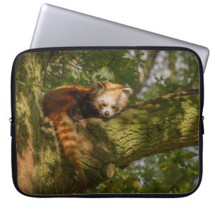 RED PANDA ON GREEN TREE BRANCH LAPTOP SLEEVE