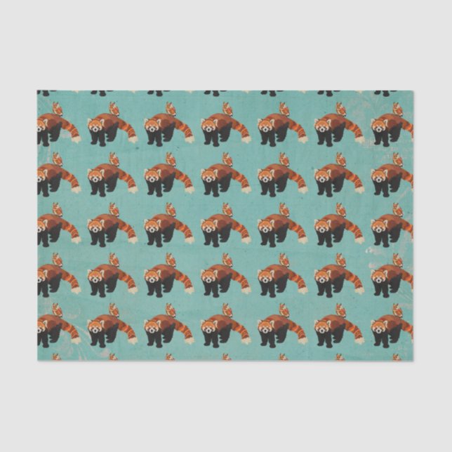 Red Panda & Owl Tissue Paper (Front)
