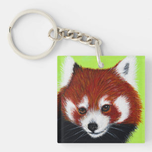 Red Panda Painting Key Ring