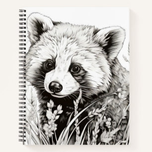 Red Panda Peaceful Nature Prairie Sketch Drawing Notebook