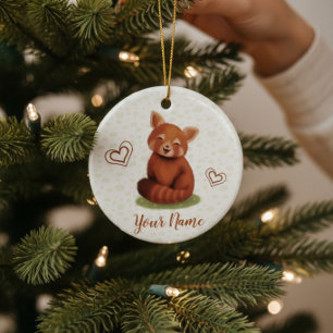 Red Panda Personalized Name Ceramic Ornament