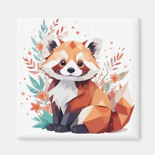 Red Panda Playful Adorable Fun Animal Colourful Jo Magnet