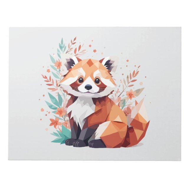 Red Panda Playful Adorable Fun Animal Colourful Jo Notepad (Front)