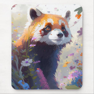 Red Panda Portrait Animal Painting Wildlife Forest Mouse Mat