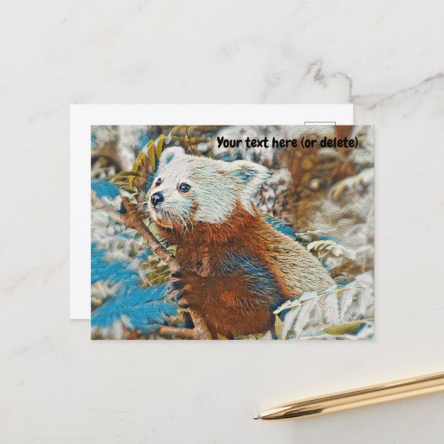 Red Panda Postcard (Front/Back In Situ)