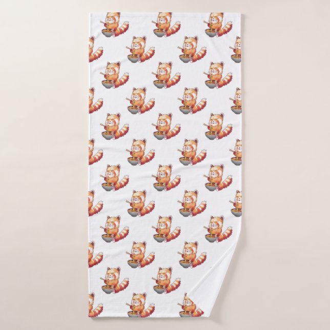 Red Panda Ramen Bath Towel (Bath Towel)