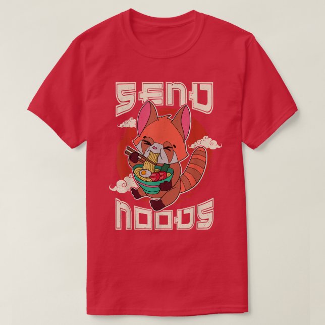 Red Panda Ramen Noodle Japan Cuisine Japanese Asia T-Shirt (Design Front)
