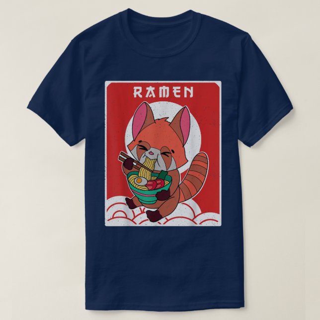 Red Panda Ramen Noodle Japan Cuisine Japanese Asia T-Shirt (Design Front)