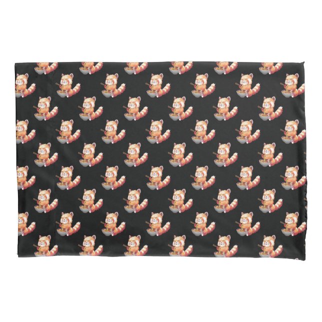 Red Panda Ramen Pillowcase (Front-Left)