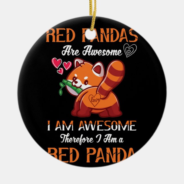 Red Panda Red Panda Lover Red Panda Ceramic Tree Decoration (Front)