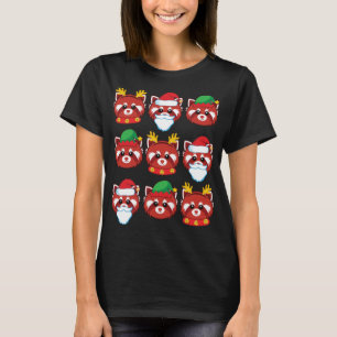 Red Panda Reindeer Elf Santa Claus Costume Merry C T-Shirt