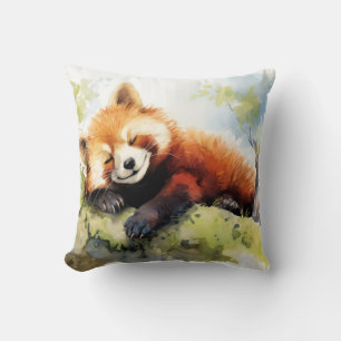 Red Panda Relaxing In Garden Animal Fun Happy Cool Cushion