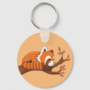 Red Panda Resting in Tree Key Ring
