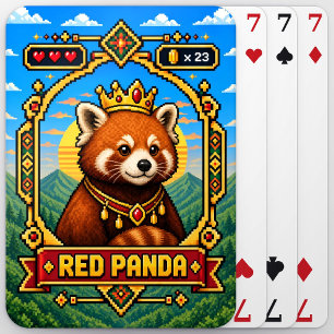 Red Panda Retro 8-Bit Pixel Art Playing Cards