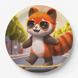 Red Panda Rides  Paper Plate
