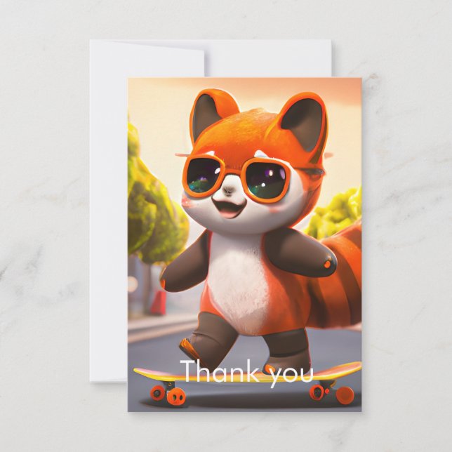 Red Panda Rides     Thank You Card (Front)