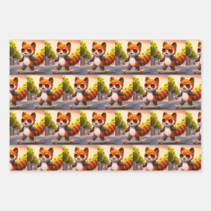 Red Panda Rides       Wrapping Paper Sheet