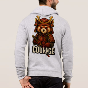Red Panda Samurai with the word Courage Hoodie