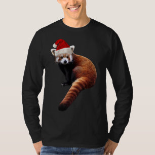 Red Panda Santa Cute Christmas Hat for Pandabear L T-Shirt