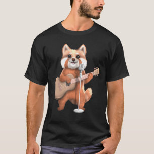 Red Panda Singing Guitar Player Musician Music Gui T-Shirt