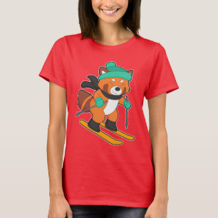 Red panda Skier Ski Winter sports T-Shirt
