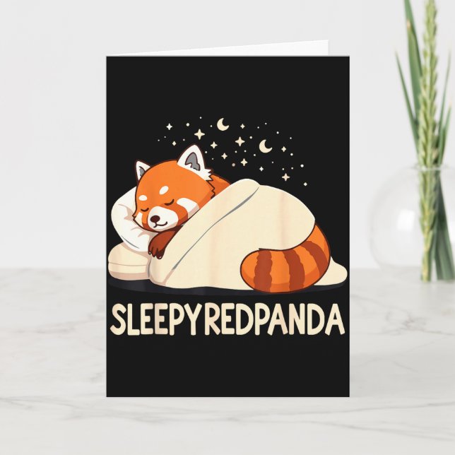 Red Panda Sleep Pajamas  Card (Front)