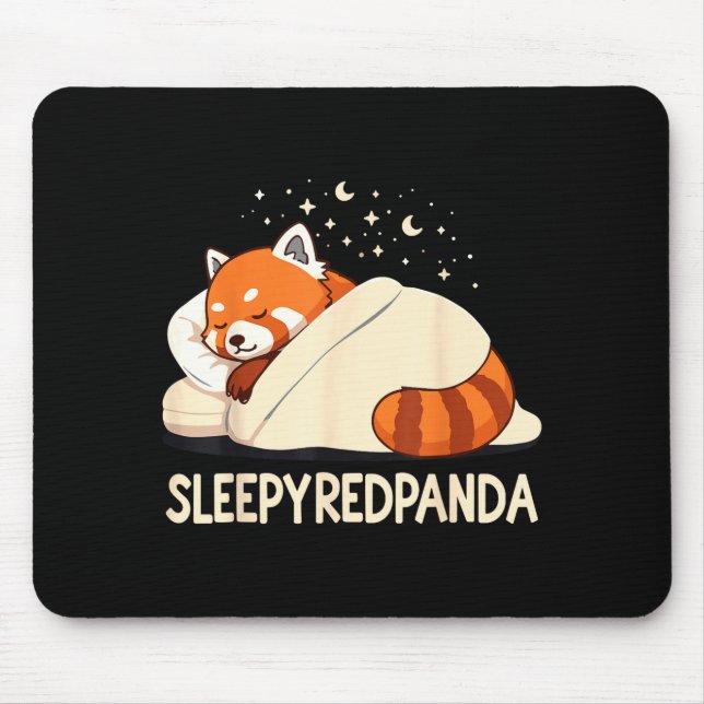 Red Panda Sleep Pajamas  Mouse Mat (Front)