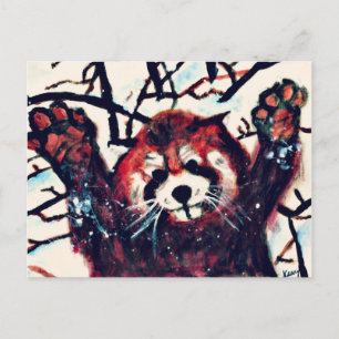 Red Panda Snow Day Postcard