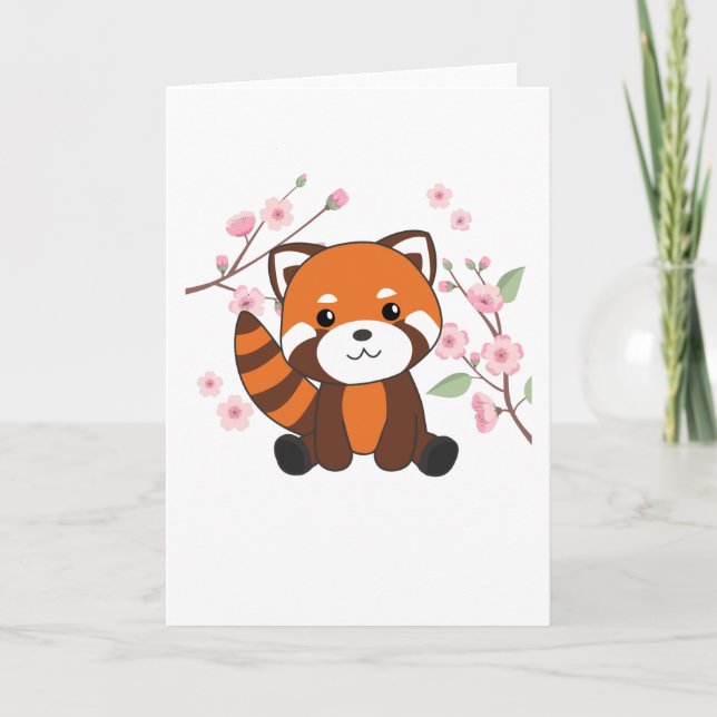 Red Panda Sweet Animals For Kawaii Kawaii Card (Front)