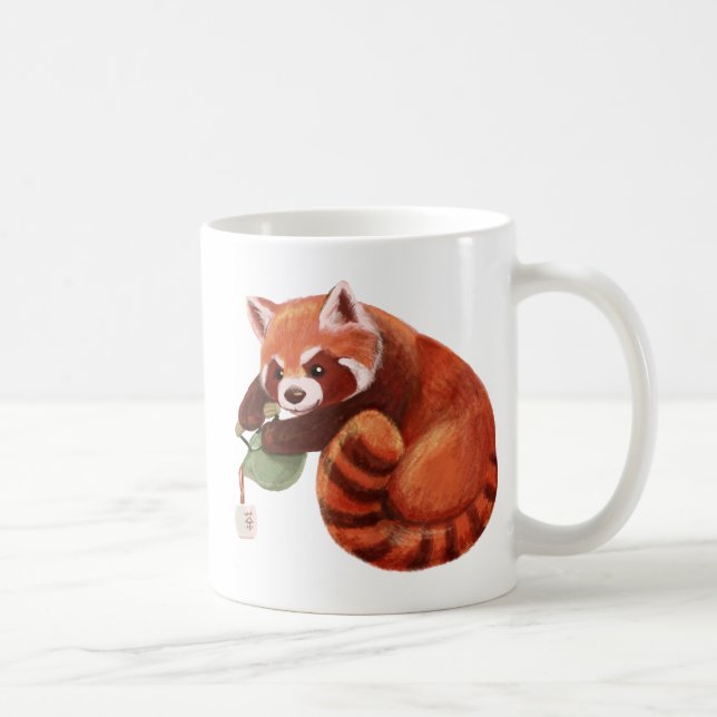 Red Panda Tea Time Coffee Mug (Right)
