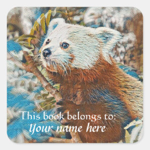 Red Panda "This book belongs to" Sticker
