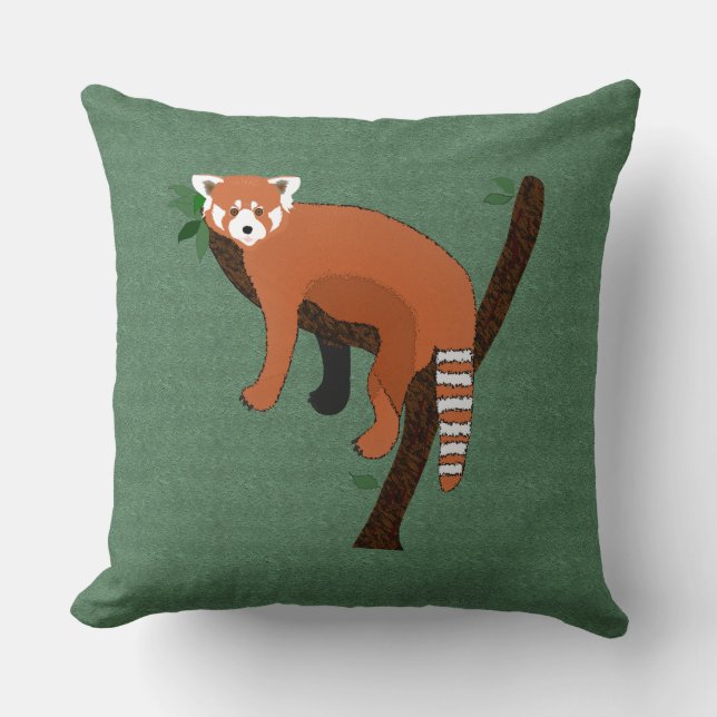 Red Panda Throw Pillow (Front)