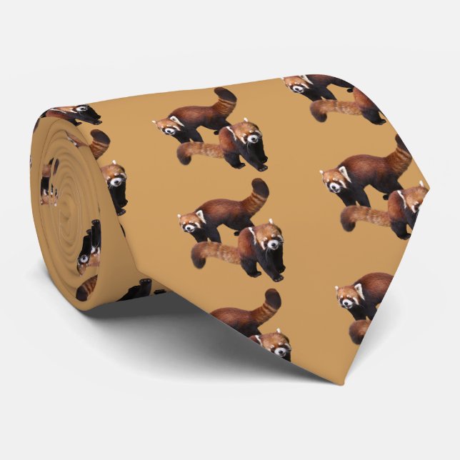 Red Panda Tie (Rolled)