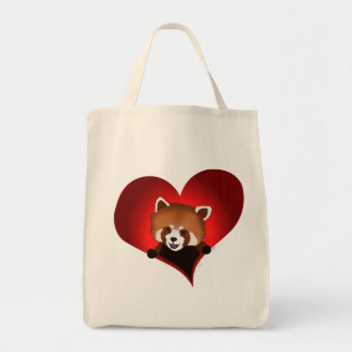 Red panda tote bag