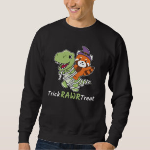 Red Panda Trick Rawr Treat T-rex Mummy Costume Sweatshirt