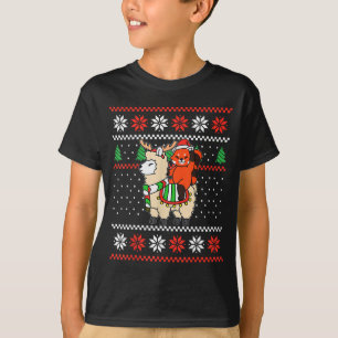 Red Panda Ugly Christmas Sweater Reindeer Llama Ri