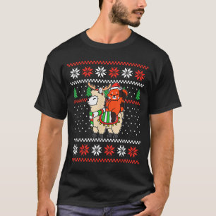 Red Panda Ugly Christmas Sweater Reindeer Llama Ri