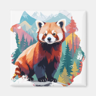 Red Panda Vector Art Animal In The Majestic Nature Magnet