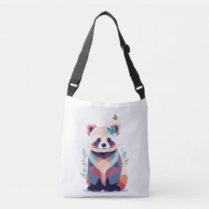 Red Panda Vector Painting Adorable Fun Animal Play Crossbody Bag