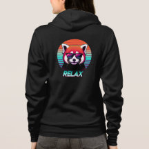 Red Panda wearing sunglasses with the word Relax