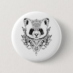 Red Panda Wild Animal Nature Illustration Art Tatt 6 Cm Round Badge